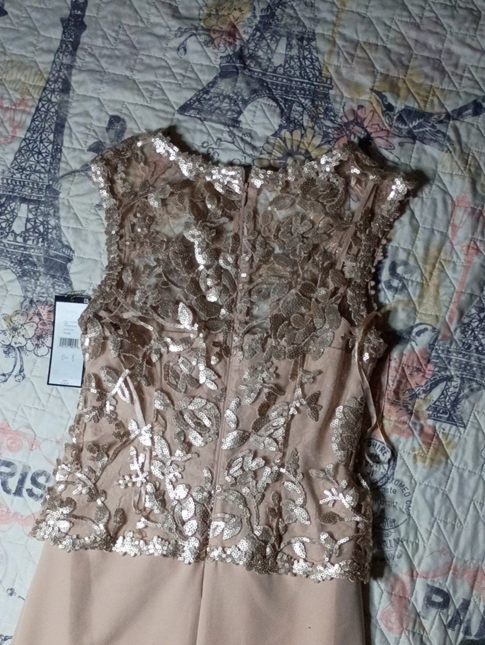 NWT Tahari Elegant Blush Sequin-Embellished Dress Size (2) - Picture 9 of 11